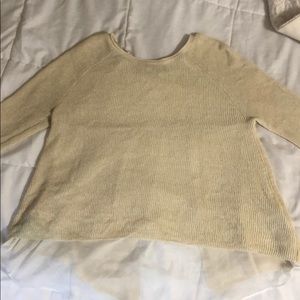 Crochet sweater with open back detail